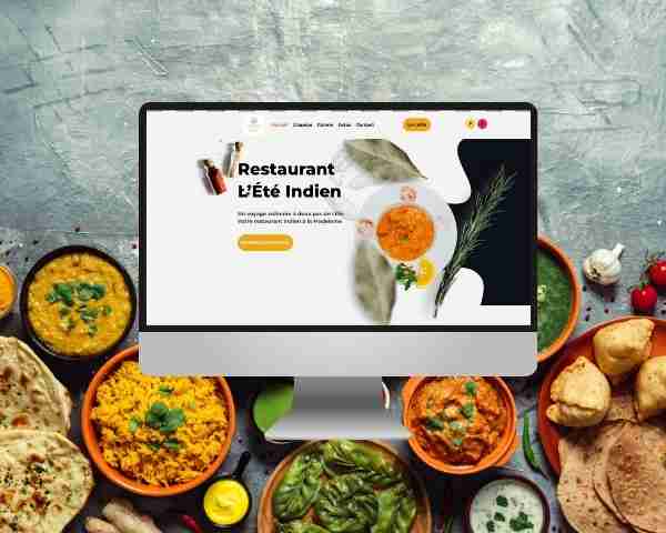 réalisation du site web du restaurant l'été indien situé à La Madeleine à proximité de Lille