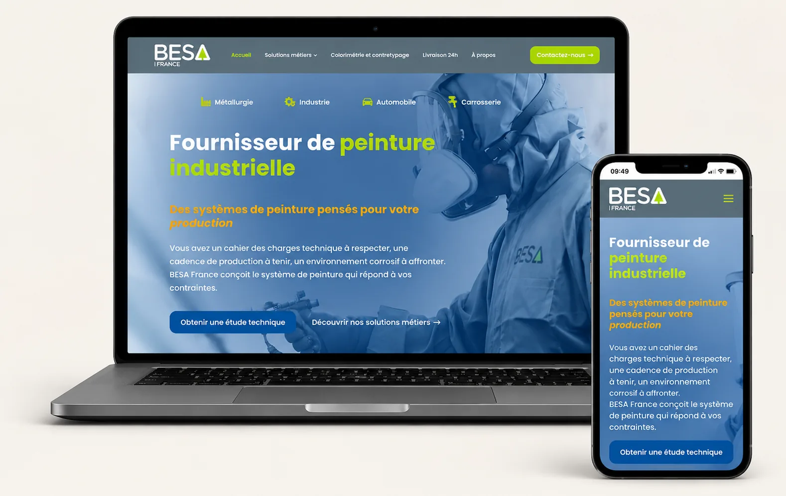 Nouveau site de BESA France, peinture industrielle à Orchies